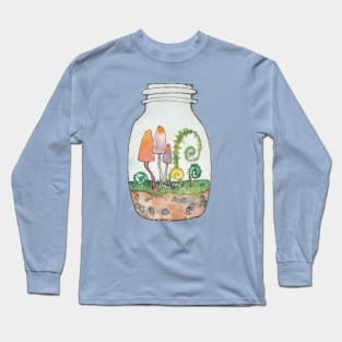 Watercolor Mason Jar Terrarium Long Sleeve T-Shirt